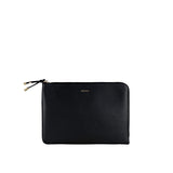 Laptoptasche schwarz recyceltes Leder