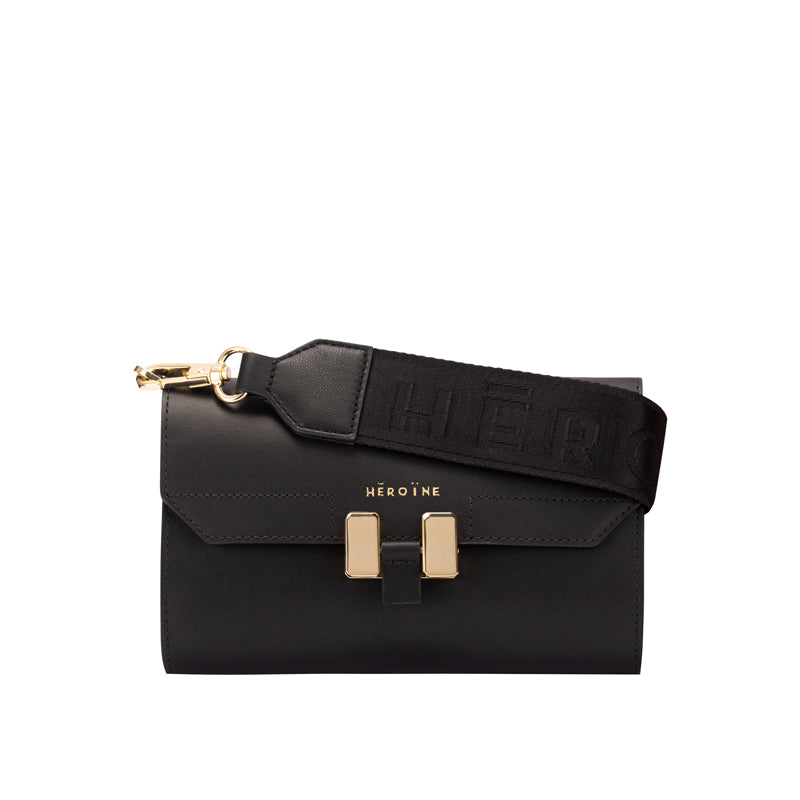 Handtasche schwarz recyceltes Leder Wildleder