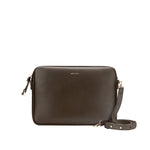 Laptoptasche dark khaki recyceltes Leder