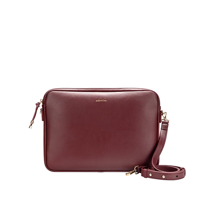 Laptoptasche portwine recyceltes Leder