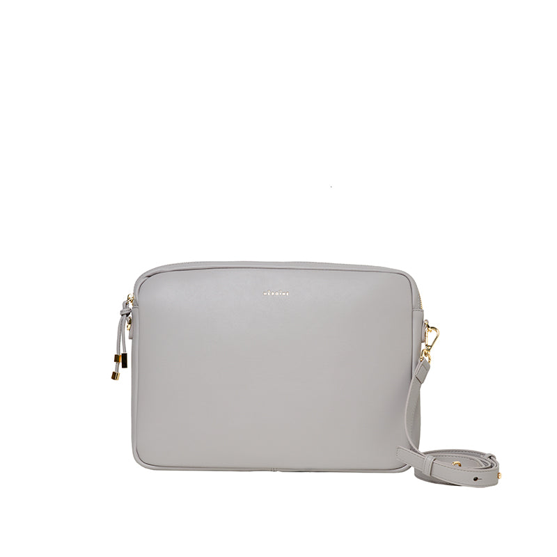 Laptoptasche soft taupe recyceltes Leder