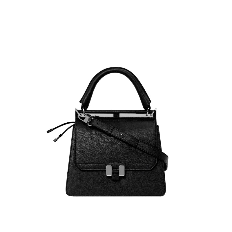 Handtasche Marlene schwarz recyceltes Leder