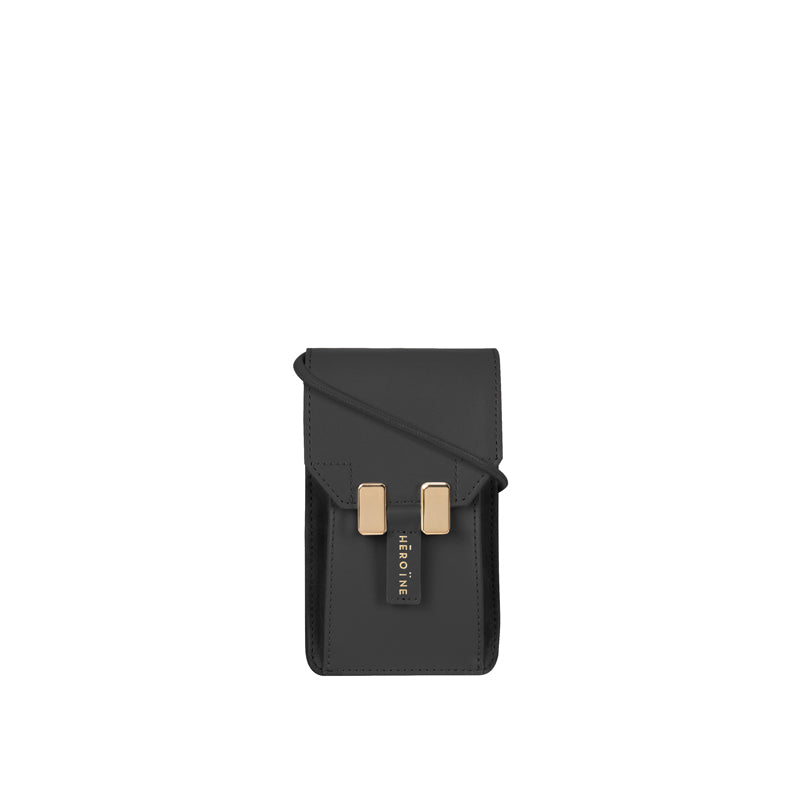 Handytasche schwarz vegan Leder