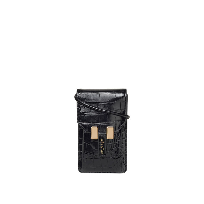 Handytasche schwarz veganes Leder