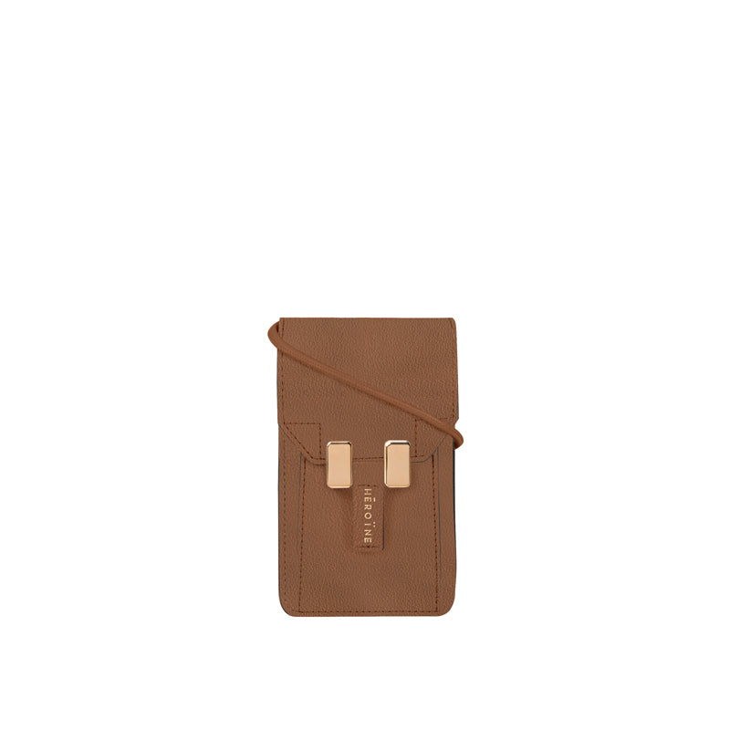 Handytasche cognacg braun vegan Leder