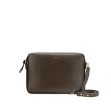 Laptoptasche dark khaki recyceltes Leder