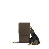 Handytasche dark khaki braun recyceltes Leder
