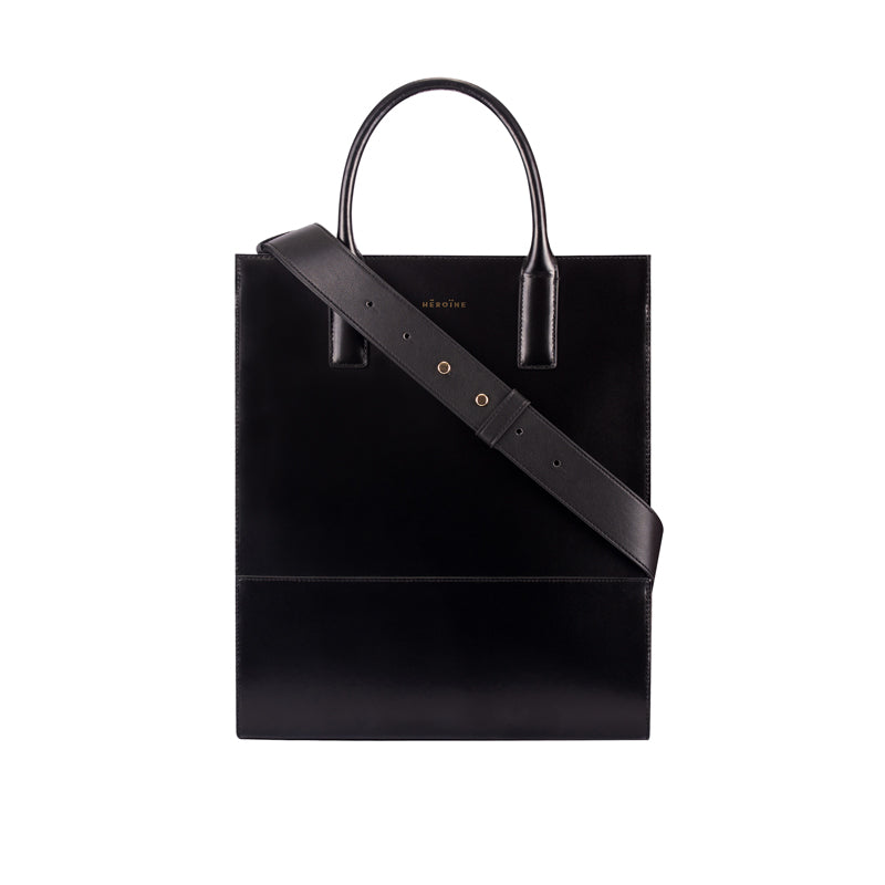 Handtasche Laptoptasche schwarz recyceltes Leder