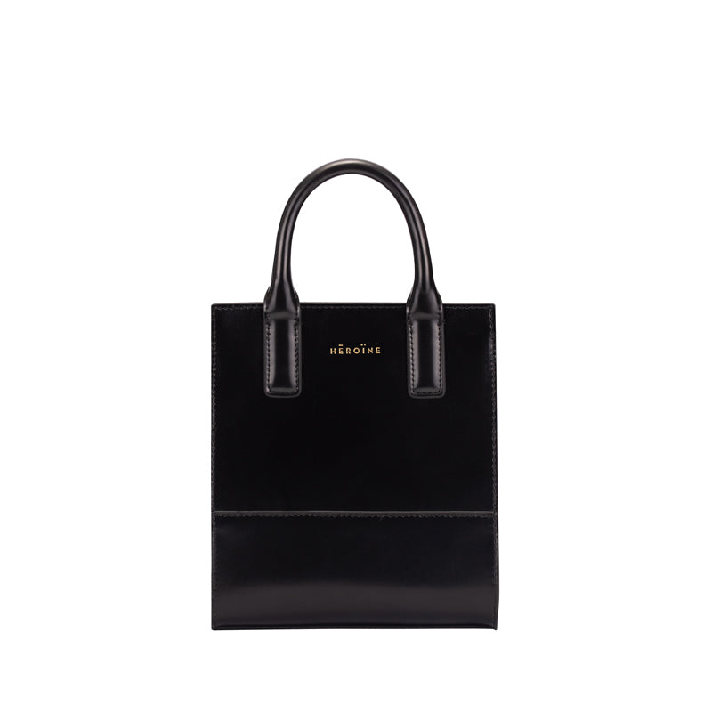 Handtasche nano schwarz recyceltes Leder