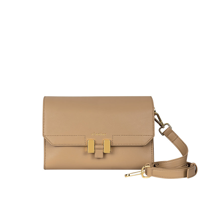 Handtasche dune beige vegan Leder Wildleder