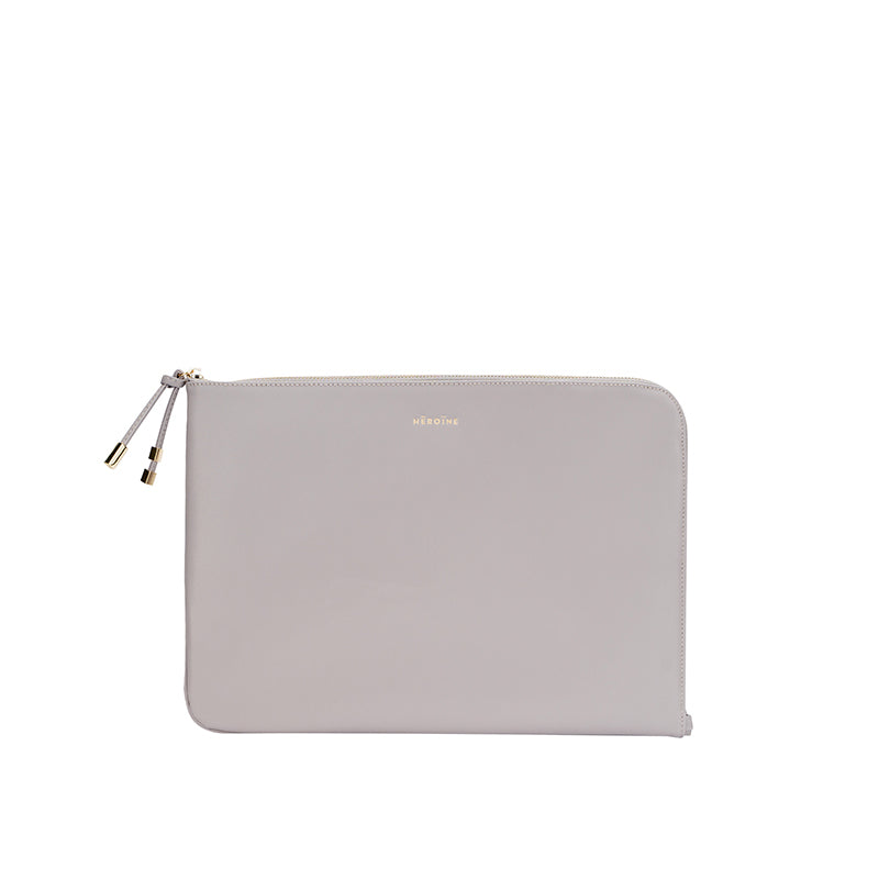 Laptoptasche soft taupe recyceltes Leder