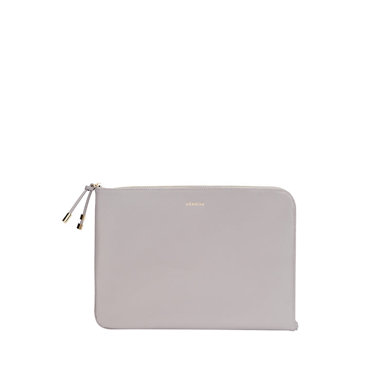 Laptoptasche soft taupe recyceltes Leder