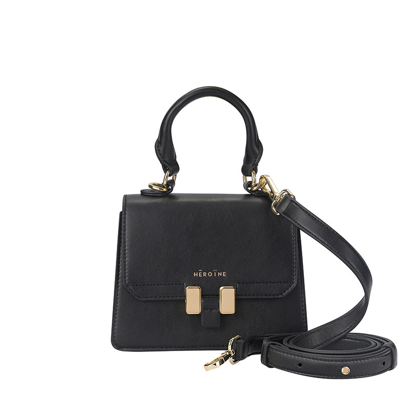 Handtasche Marlene schwarz recyceltes Leder