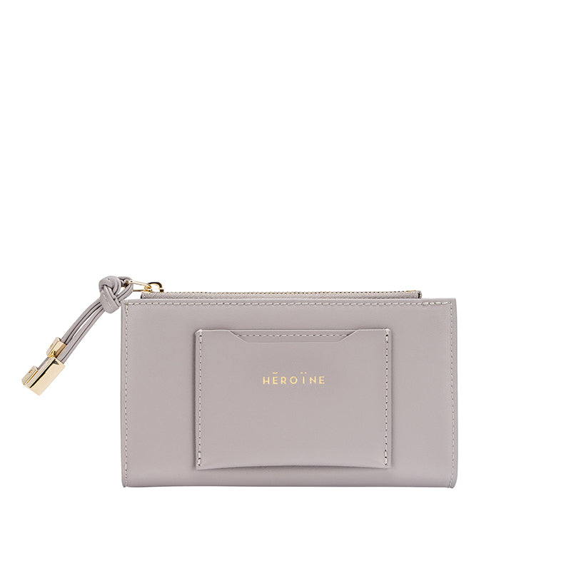 wallet cardholder soft taupe grau recyceltes leder